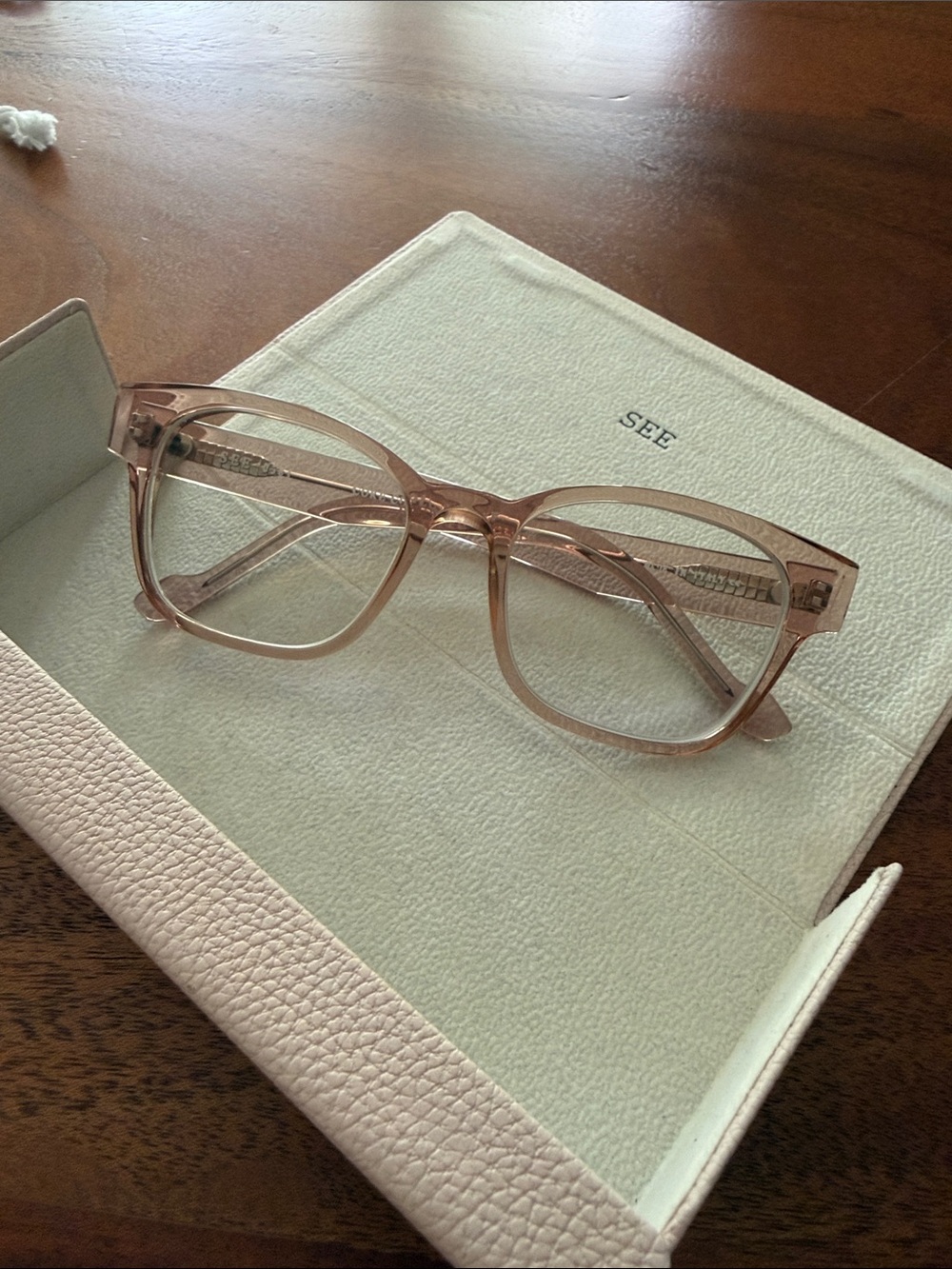 Blush Pink Square Optical Glasses